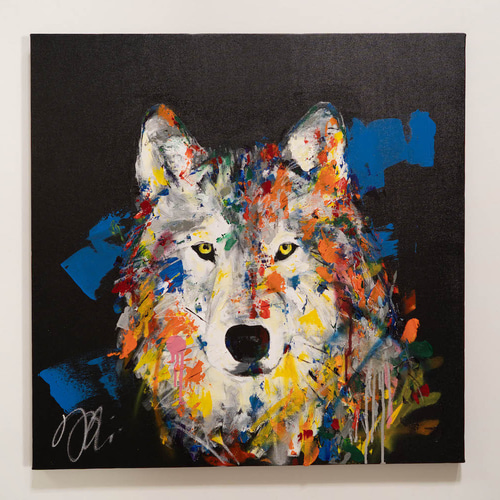 Wolf / オオカミのスプレーアート作品 絵画 TOMOYA 通販