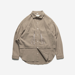 TMCAZ Wide Spread Collar Shirt 藍色不規則格子襯衫 户外山系城市輕機能風 第15張的照片