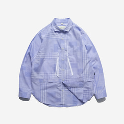 TMCAZ Wide Spread Collar Shirt 卡其色皺褶布料長袖襯衫 户外户外山系城市輕機能風 第11張的照片