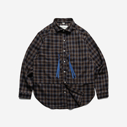 TMCAZ Wide Spread Collar Shirt 卡其色皺褶布料長袖襯衫 户外户外山系城市輕機能風 第10張的照片