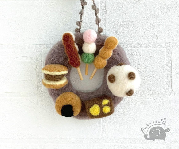 小さな和菓子のリース＊フェルト リース fukuzou 通販 14258919