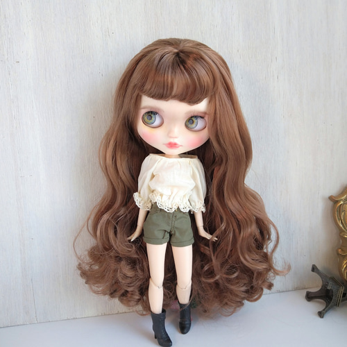 ドール用　衣装(カーキグリーン)　アウトフィット　1/4サイズ　ハンドメイド 1116※momokoDOLLアウトフィット※カーキのスーツ※ジャケット