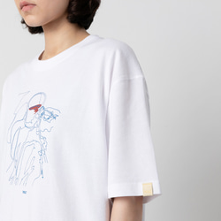 TMCAZ「リラックス」グラフィックTシャツ[ホワイト]特大プリントグラフィック半袖Tシャツ綿100％ 3枚目の画像