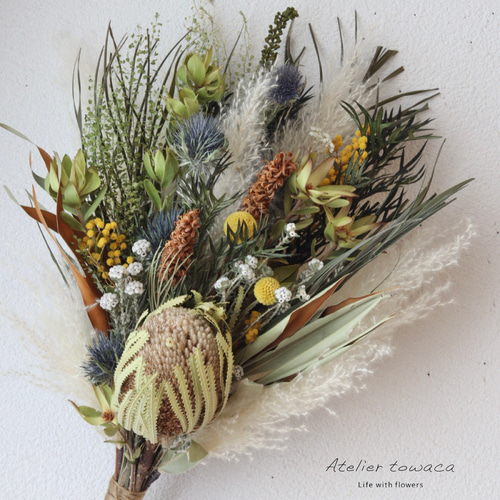 ドライフラワースワッグ 男前インテリア ネイティブフラワー