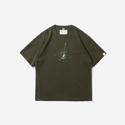 TMCAZ「リラックス」グラフィックTシャツ[ライトグレー]特大プリントグラフィック半袖Tシャツ綿100％ 9枚目の画像