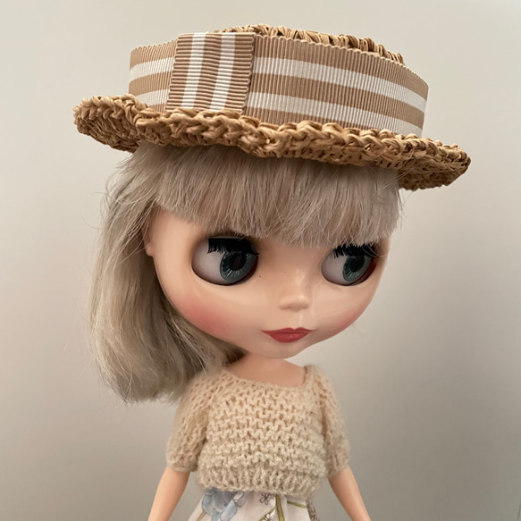 ブライスアウトフィット　帽子① 青猫 ① ブライス Blythe リカちゃん アウトフィット 洋服 夏