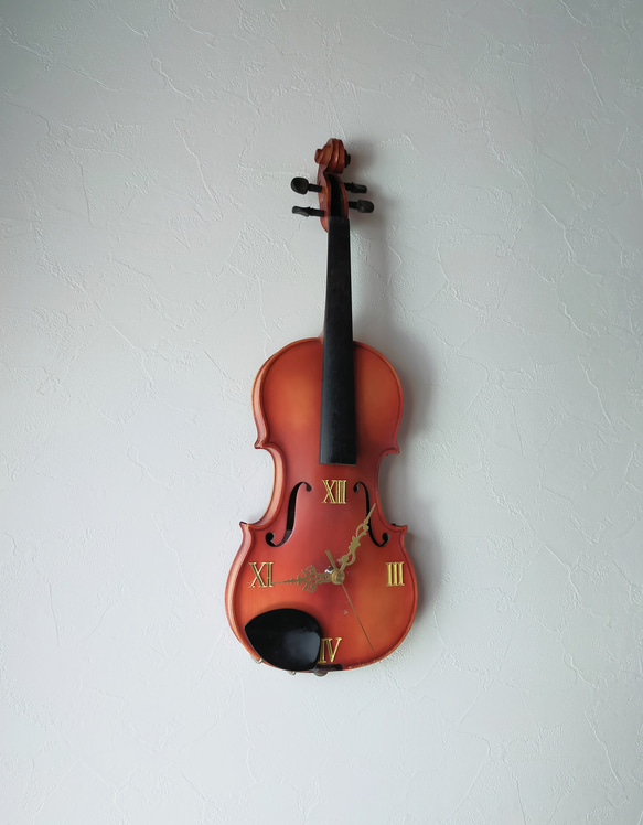 violin clock（バイオリン×アップサイクル） 4枚目の画像