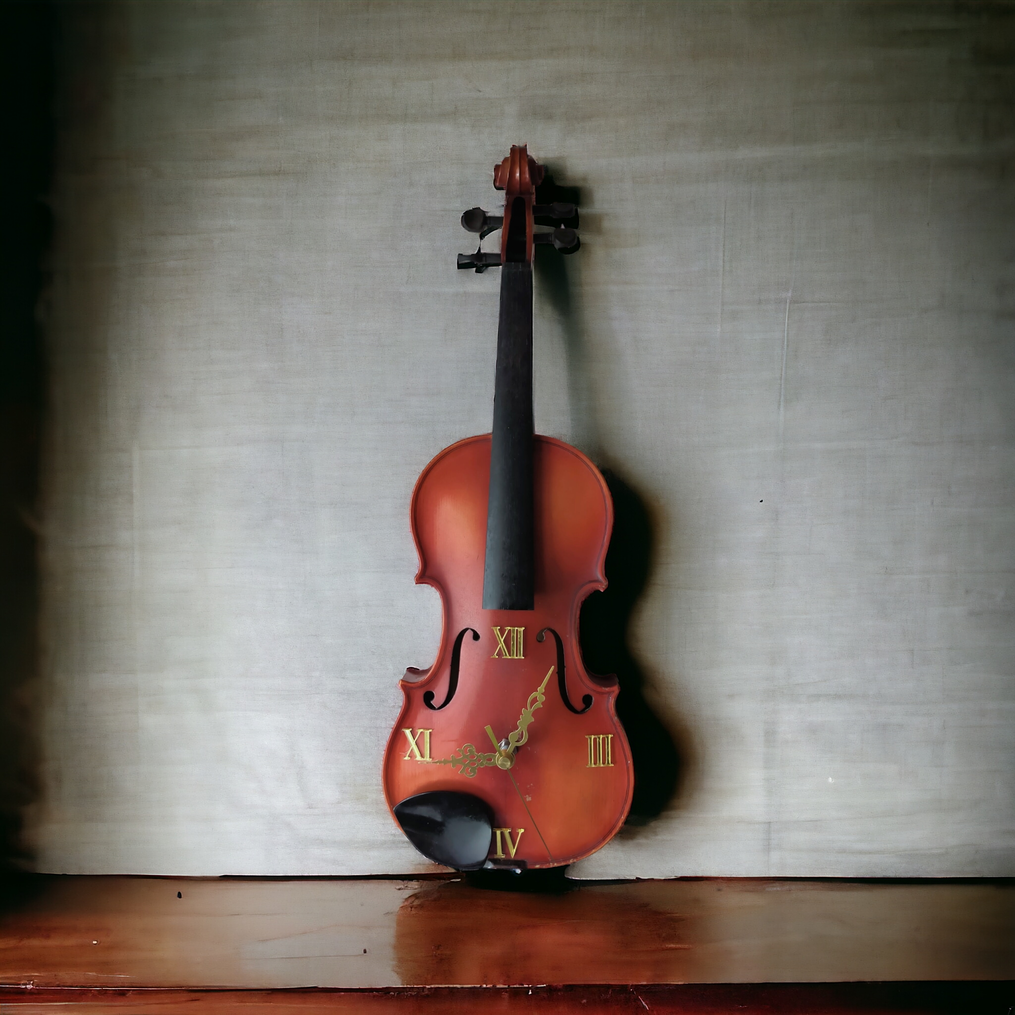 violin clock（バイオリン×アップサイクル） 掛け時計・置き時計