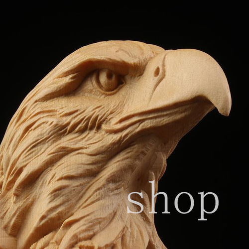 MD529 最高品質 鳥鷹☆精密細工☆黄楊木☆木彫☆装飾品☆工芸品