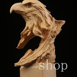 MD529 最高品質 鳥鷹☆精密細工☆黄楊木☆木彫☆装飾品☆工芸品
