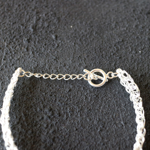 silver999] 純銀クロッシェ[single crochet] ブレスレット No