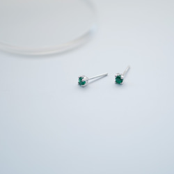 單顆 翡翠 釘式 耳環 (silver925) 第2張的照片