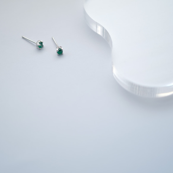 單顆 翡翠 釘式 耳環 (silver925) 第4張的照片