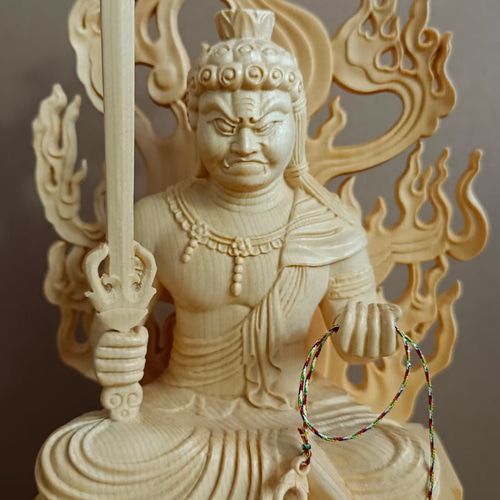 最高級 木彫り 仏像 五大明王像 1セット 原木蒔絵系 彫刻 稀少