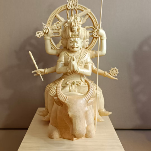 最高級 木彫り 仏像 五大明王像 1セット 原木蒔絵系 彫刻 稀少