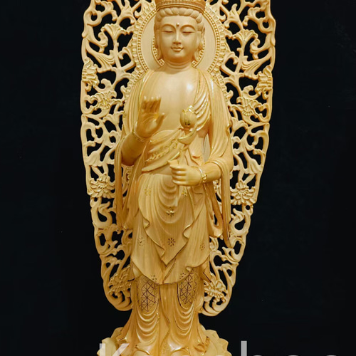 最高級 木彫仏像 阿弥陀三尊立像 彫刻 本金 切金 一刀彫 天然木