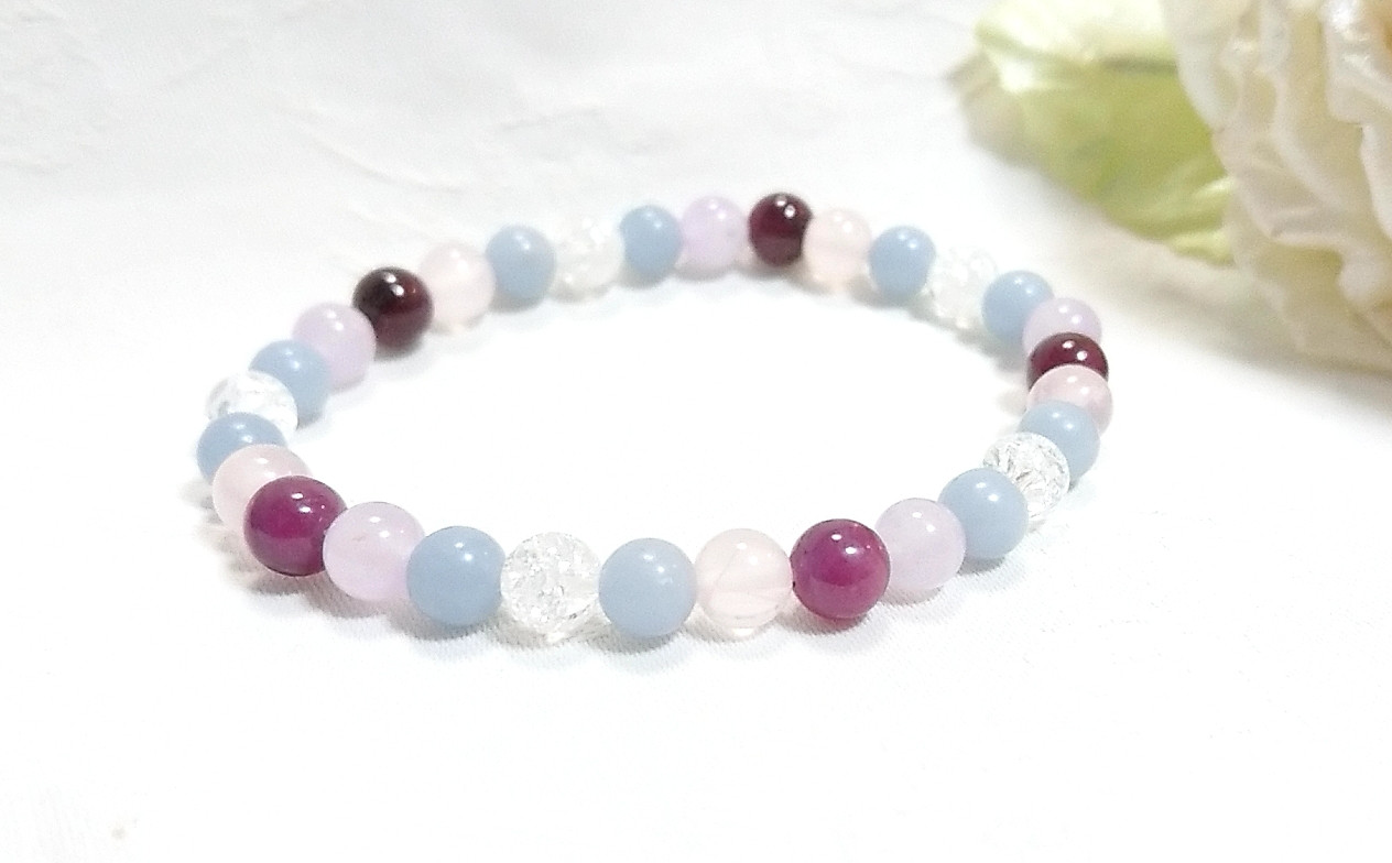 7月の誕生石＊ルビー【高品質】生命エネルギーの活性化＊行動力＊パワーを循環＊天然石ブレスレット