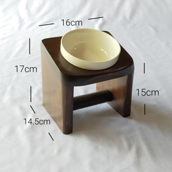 木製 ペットの食卓 (傾斜14度 地上高15cm シングル) ペットフード 4枚目の画像