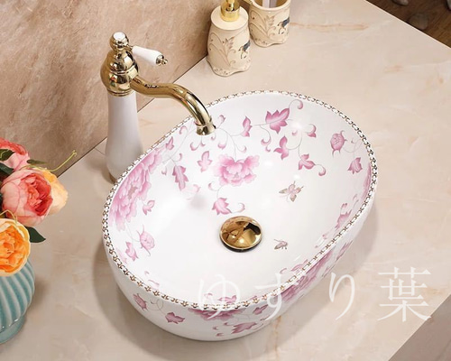 手洗い鉢　手洗い器　手水鉢　洗面ボウル オレンジホワイト手洗い鉢【中型サイズ】信楽焼き手洗器！陶器の手水鉢