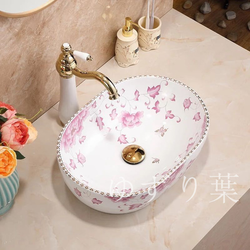 洗面ボウルセット　洗面ボール 陶器 手水鉢 手洗器 洗面器　排水金具 蛇口付き 楽天市場】A002918220720高級洗面台 洗面ボウルセット洗面ボール 陶器