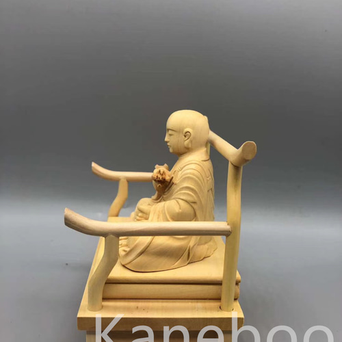 最高級 木彫仏像空海法師座像 彫刻 一刀彫 天然木檜材 仏師で