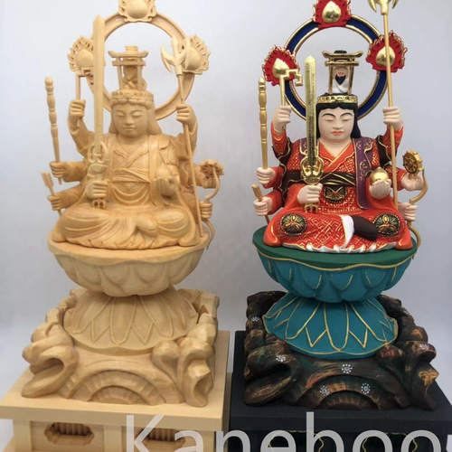 木彫り 七福神 彫刻 8体セット 木彫り 仏像 七福神 宇賀八臂弁財天 2点セット 極彩色絵系 彫刻 財神