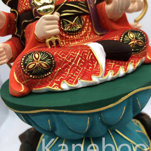 木彫り 仏像 七福神 宇賀八臂弁財天 2点セット 極彩色絵系 彫刻