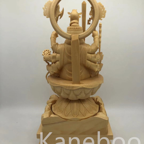 木彫り 仏像 七福神 宇賀八臂弁財天 2点セット 極彩色絵系 彫刻 財神