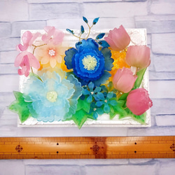 【送料無料】Handmade ～インテリア雑貨～　【花園】　　アート ウェルカムボード ３Dフラワープラ板アレンジメント 7枚目の画像