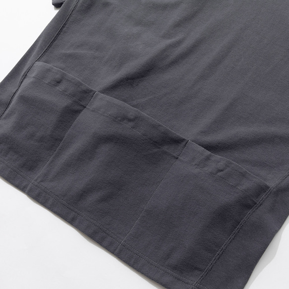 TMCAZ Smock Pocket Tee  [炭灰色] 不對稱設計登山服造型口袋短袖T恤 100%棉 第17張的照片