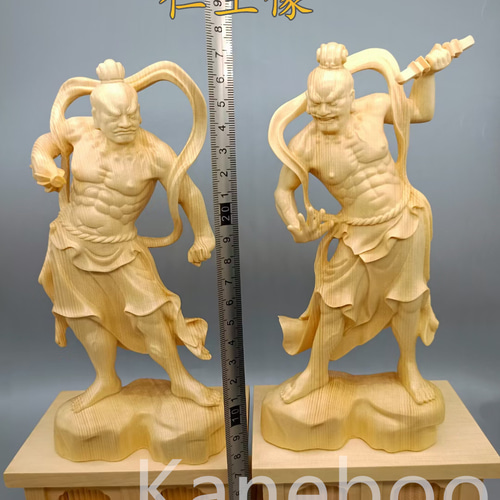 【修縁堂】最高級 木彫仏像 四天王立像 彫刻 本金 切金 天然木檜材 仏教工芸 修縁堂】最高級 木彫り 仏像 四天王立像 彫刻 一刀彫 天然木檜材