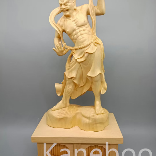 最高級 木彫仏像 金剛力士像一式 彫刻 一刀彫 天然木檜材 時代彫刻