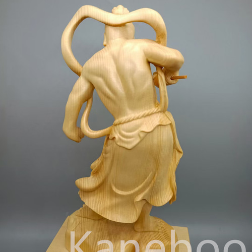 最高級 木彫仏像 金剛力士像一式 彫刻 一刀彫 天然木檜材 時代彫刻