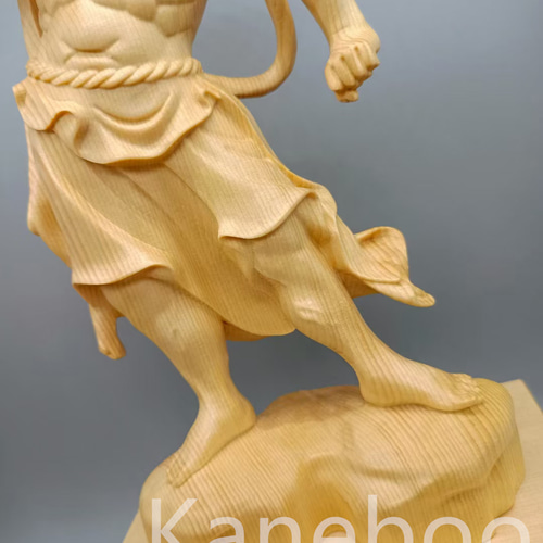 最高級 木彫仏像 金剛力士像一式 彫刻 一刀彫 天然木檜材 時代彫刻