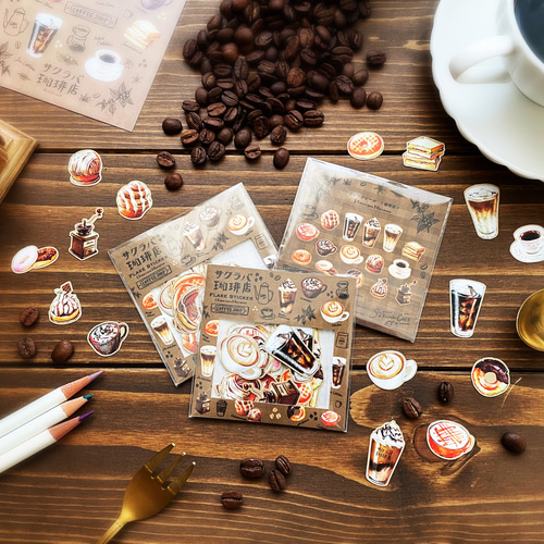 珈琲店メニューがいっぱい！ サクラバ珈琲店フレークシール シール