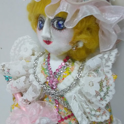 『パラソルを持ったマドモアゼル』創作人形 　アンティークドル風　プレゼント　オシャレ　パーティー 1枚目の画像