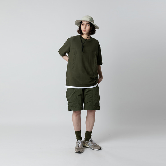 TMCAZ Smock Pocket Tee [オリーブグリーン] アウトドア風ポケット半袖Tシャツ 綿100% 8枚目の画像