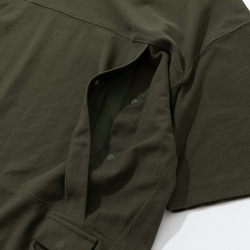 TMCAZ Smock Pocket Tee [オリーブグリーン] アウトドア風ポケット半袖Tシャツ 綿100% 16枚目の画像