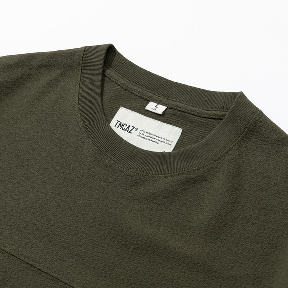 TMCAZ Smock Pocket Tee [オリーブグリーン] アウトドア風ポケット半袖Tシャツ 綿100% 20枚目の画像