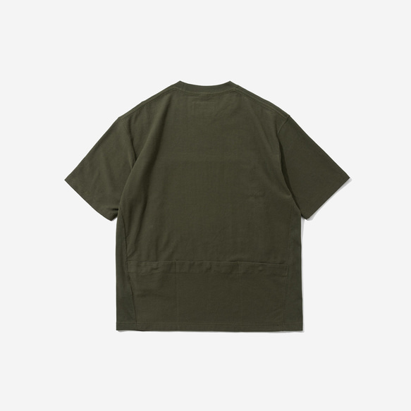 TMCAZ Smock Pocket Tee [オリーブグリーン] アウトドア風ポケット半袖Tシャツ 綿100% 14枚目の画像