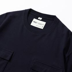 TMCAZスモックポケットTシャツ【ネイビー】ダブルワークポケット半袖Tシャツ綿100％ 18枚目の画像