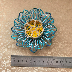 Mizuhiki-art  Bleu lotus   水引細工 ほのかに香る青スイレン 10枚目の画像