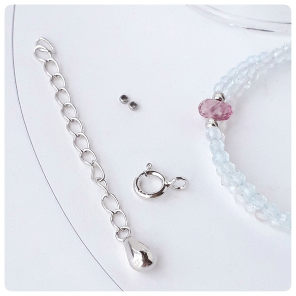 silver925ロジウム＊ ワイヤーブレスレット用 金具セット 金具 