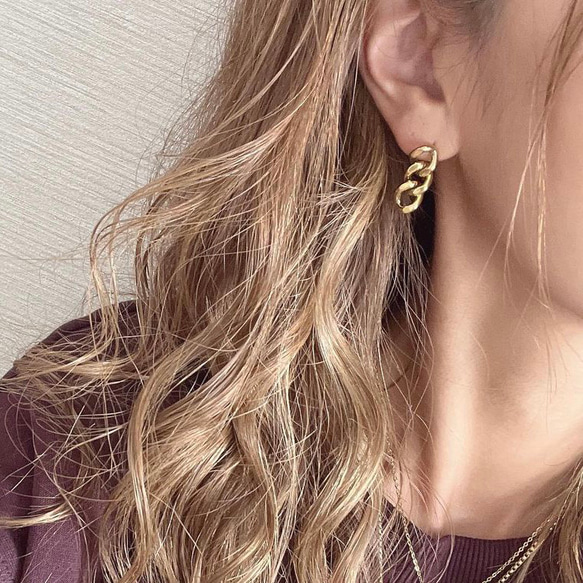 つけっぱなし！OK♪ 316L サージカルステンレス　チェーン　ピアス　アレルギーフリー　kiitos 5枚目の画像