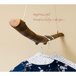 流木インテリア 虫食い跡が残る真っすぐな大型ハンガーラック 北欧 衣装掛け ハンギング 吊り下げ ハンガーポール 癒し 4枚目の画像