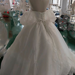 法式婚紗蓬鬆袖編織華麗火車公主線/預拍/新娘/婚禮 第9張的照片