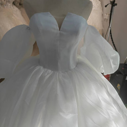 法式婚紗蓬鬆袖編織華麗火車公主線/預拍/新娘/婚禮 第7張的照片