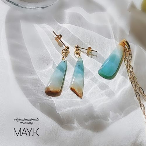 オパライズウッド14kgfピアス オパライズドウッド バロックパール