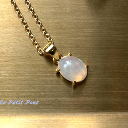 【18kgp】送料無料・宝石質オパール一粒ネックレス＜10月誕生石＞ 6枚目の画像