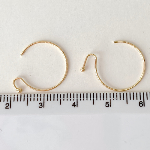 【14kgf】一粒ピアス ミニピアス (2ペア)、フックピアス(2ペア) 14kgf】デザインフック 小 ピアス パーツ 2ペア 4個 金具 素材